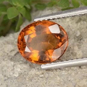Granate hessonita naranja natural de 2,36 ct, corte óvalo, VVS-VS