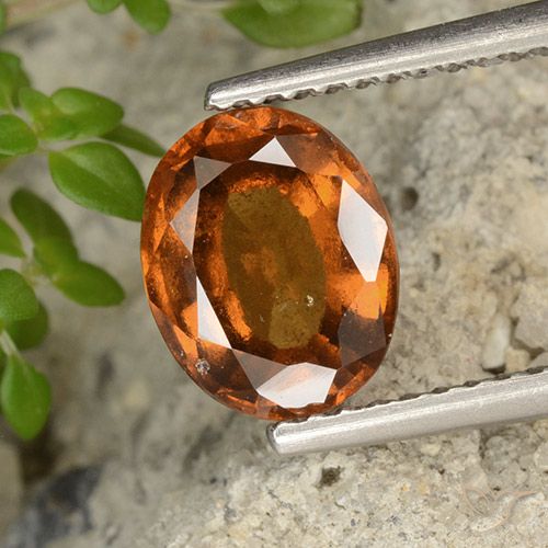 1.92ct Natural Naranja oscuro Granate Hessonita, Ovalada, VS