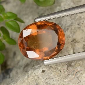 granate hessonita Naranja oscuro natural de 1.92 ct, Ovalada, VS