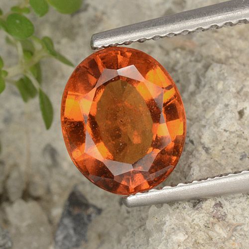 2.33ct Natural Ámbar naranja granate hessonita, Ovalada, VS-SI