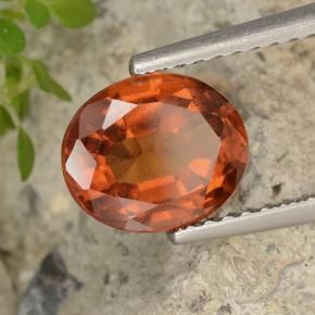 granate hessonita Naranja oscuro natural de 1.99 ct, Ovalada, VS
