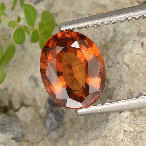 2.07ct Natural Ámbar naranja Granate Hessonita, Ovalada, VVS-VS