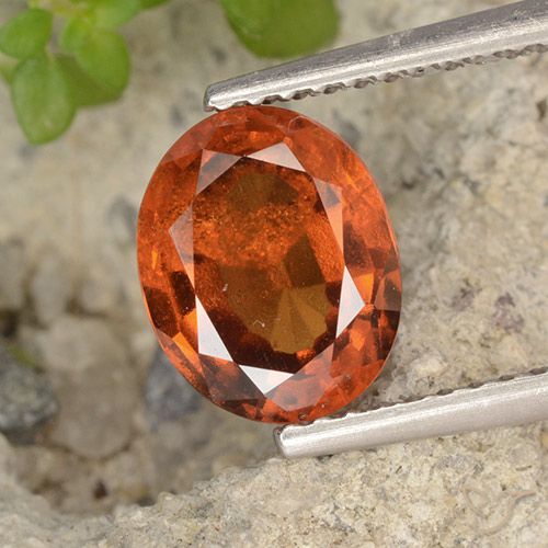 2.01ct Natural Naranja rojizo Granate Hessonita, Ovalada, VS-SI