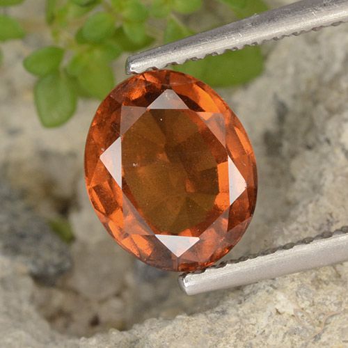 2.14ct Natural Naranja oscuro Granate Hessonita, Ovalada, VS