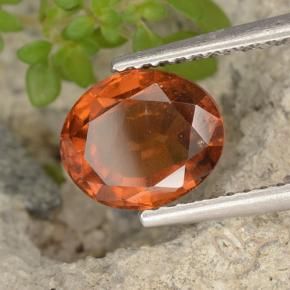 granate hessonita Naranja oscuro natural de 2.14 ct, Ovalada, VS