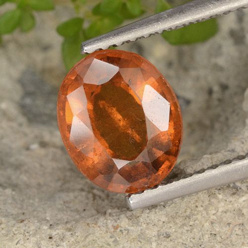 2.10ct Natural Ámbar naranja Granate Hessonita, Ovalada, VS-SI