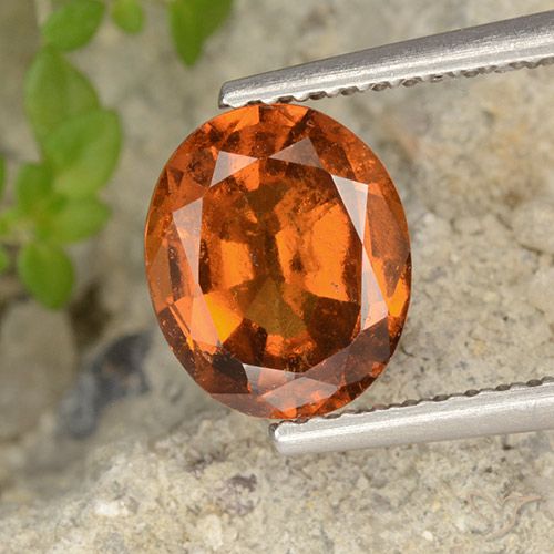 2.09ct Natural Naranja oscuro medio granate hessonita, Ovalada, VS-SI