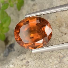 granate hessonita Naranja oscuro medio natural de 2.09 ct, Ovalada, VS-SI