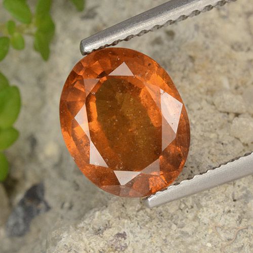 2.63ct Natural Naranja oscuro Granate Hessonita, Ovalada, VS-SI