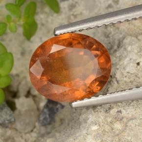 granate hessonita Naranja oscuro natural de 2.63 ct, Ovalada, VS-SI