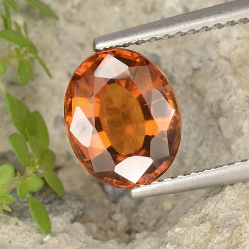 2.55ct Natural Naranja rojizo Granate Hessonita, Ovalada, VVS-VS