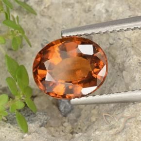 granate hessonita Naranja rojizo natural de 2.55 ct, Ovalada, VVS-VS