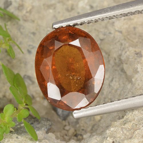 3.05ct Natural Naranja rojizo Granate Hessonita, Ovalada, VS-SI