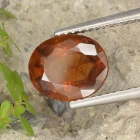 granate hessonita Naranja rojizo natural de 3.05 ct, Ovalada, VS-SI