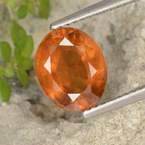 2.69ct Natural Naranja medio Granate Hessonita, Ovalada, VS-SI