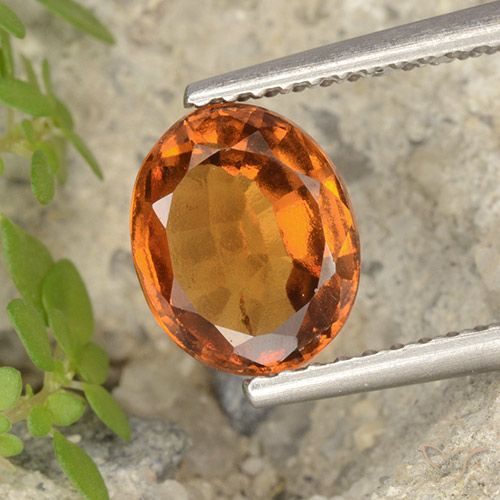 1.81ct Natural Naranja oscuro medio Granate Hessonita, Ovalada, VS