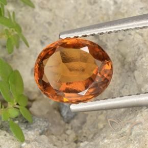 granate hessonita Naranja oscuro medio natural de 1.81 ct, Ovalada, VS