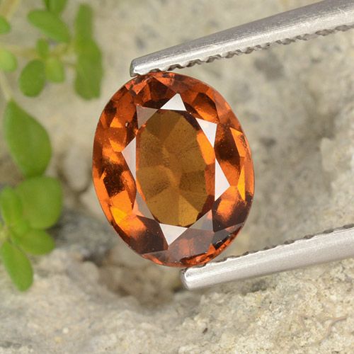 1.69ct Natural Ámbar naranja Granate Hessonita, Ovalada, VS