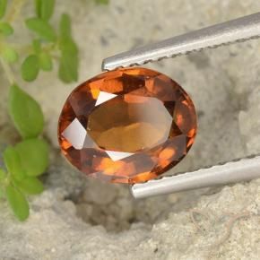 granate hessonita Ámbar naranja natural de 1.69 ct, Ovalada, VS