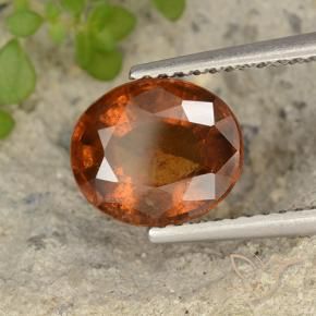granate hessonita Naranja oscuro medio natural de 2.74 ct, Ovalada, VS-SI