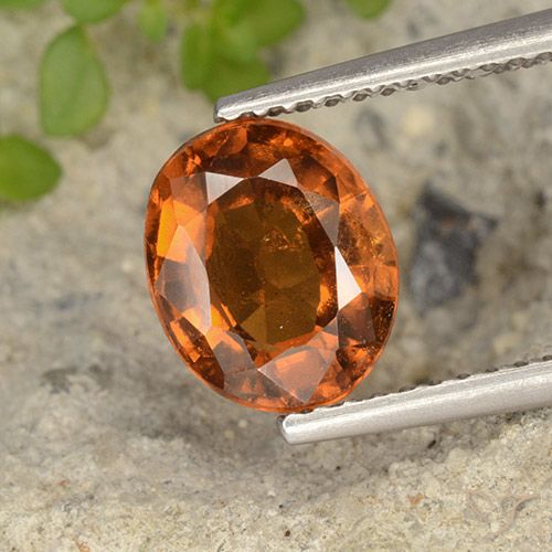 2.26ct Natural Naranja oscuro Granate Hessonita, Ovalada, VS-SI