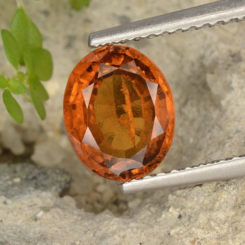1.76ct Natural Ámbar naranja Granate Hessonita, Ovalada, VS-SI