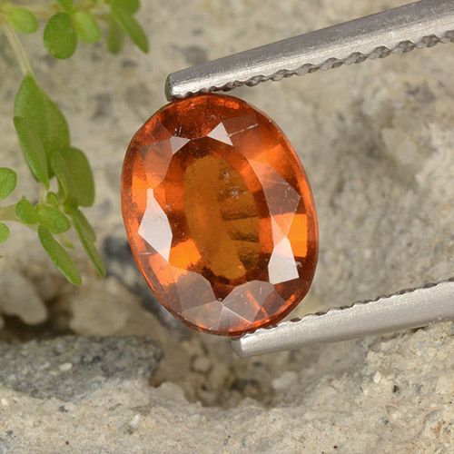 1.97ct Natural Naranja oscuro medio Granate Hessonita, Ovalada, VS-SI
