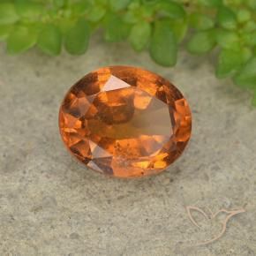 granate hessonita Naranja amarillento natural de 1.86 ct, Ovalada, VS-SI