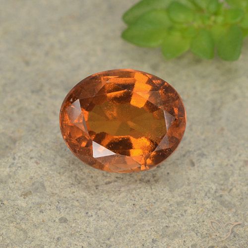 1.66ct Natural Naranja oscuro Granate Hessonita, Ovalada, VS-SI