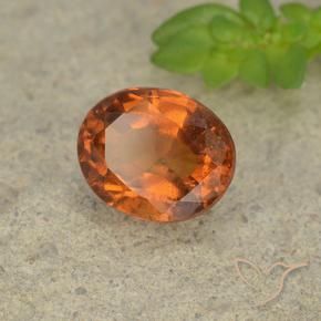 granate hessonita Naranja oscuro natural de 1.66 ct, Ovalada, VS-SI