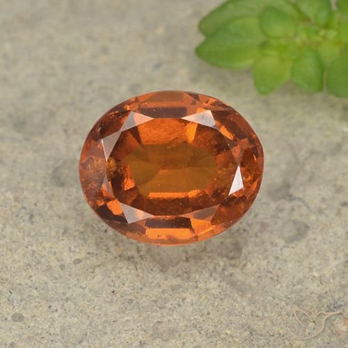 2.00ct Natural Naranja oscuro Granate Hessonita, Ovalada, VS-SI