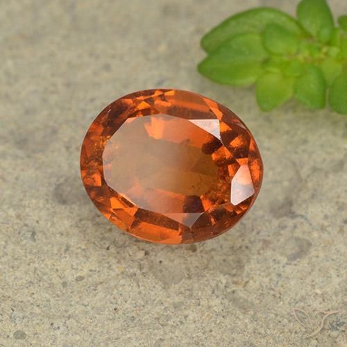 granate hessonita Naranja oscuro natural de 2.00 ct, Ovalada, VS-SI