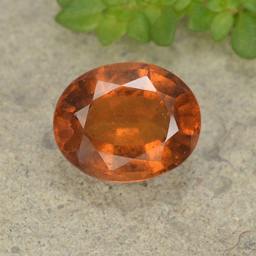 2.48ct Natural Naranja oscuro Granate Hessonita, Ovalada, VS-SI