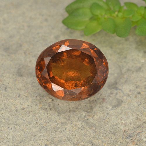 1.78ct Natural Naranja oscuro granate hessonita, Ovalada, VS-SI
