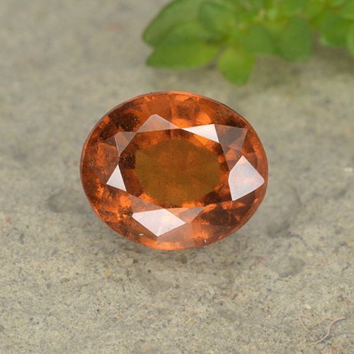 2.14ct Natural Naranja oscuro Granate Hessonita, Ovalada, VS-SI
