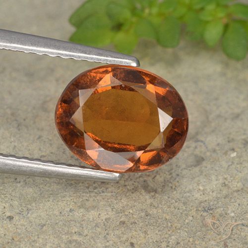 2.30ct Natural Naranja oscuro Granate Hessonita, Ovalada, VS-SI
