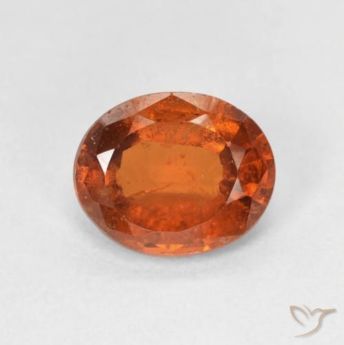 2.11ct Natural Naranja oscuro Granate Hessonita, Ovalada, VS-SI
