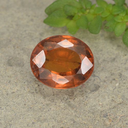 1.73ct Natural Naranja oscuro Granate Hessonita, Ovalada, VS-SI