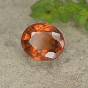 granate hessonita Naranja oscuro natural de 1.73 ct, Ovalada, VS-SI