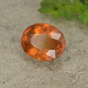 granate hessonita Naranja oscuro natural de 2.05 ct, Ovalada, VS-SI
