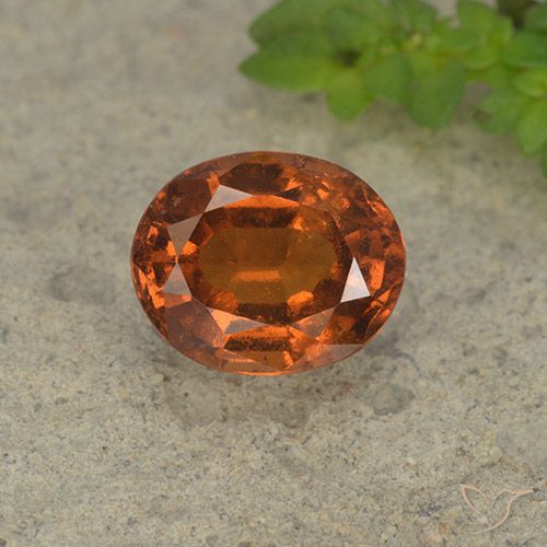 2.12ct Natural Naranja oscuro Granate Hessonita, Ovalada, VS-SI