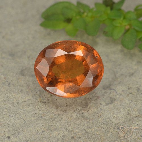 1.94ct Natural Naranja oscuro Granate Hessonita, Ovalada, VS-SI