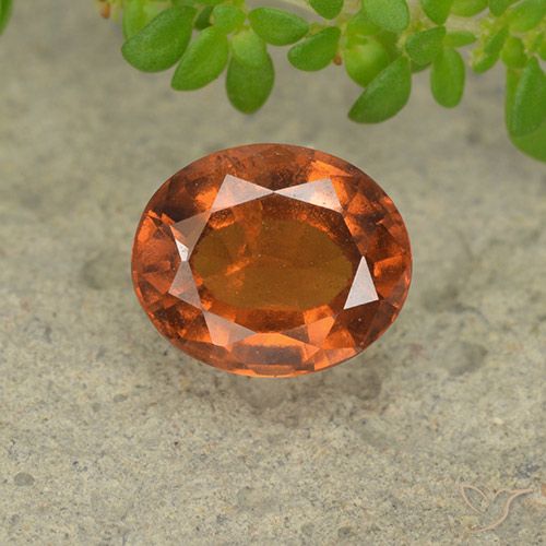 1.89ct Natural Naranja oscuro Granate Hessonita, Ovalada, VS-SI