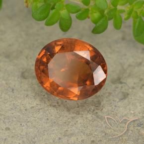 granate hessonita Naranja oscuro natural de 1.89 ct, Ovalada, VS-SI