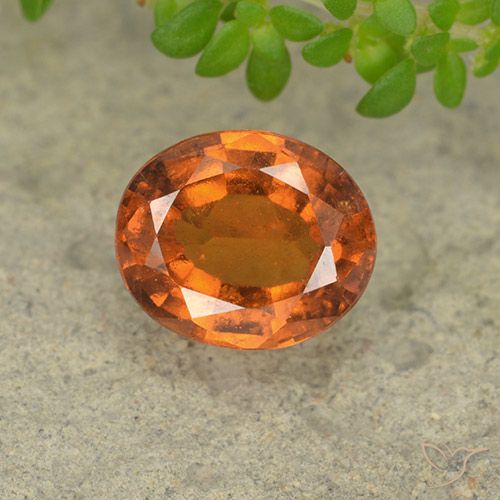1.96ct Natural Naranja oscuro medio Granate Hessonita, Ovalada, VS-SI