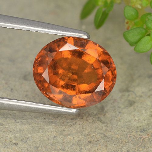 2.20ct Natural Naranja oscuro granate hessonita, Ovalada, VS-SI