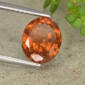 granate hessonita Naranja oscuro natural de 2.20 ct, Ovalada, VS-SI