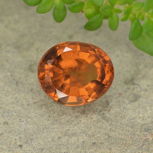 1.77ct Natural Naranja oscuro Granate Hessonita, Ovalada, VS