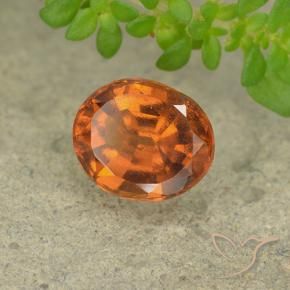granate hessonita Naranja oscuro natural de 1.77 ct, Ovalada, VS