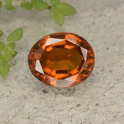 2.32ct Natural Naranja oscuro Granate Hessonita, Ovalada, VS-SI